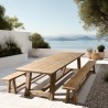 Garden furniture set with table and benches made from recycled teak | Macabane Furniture