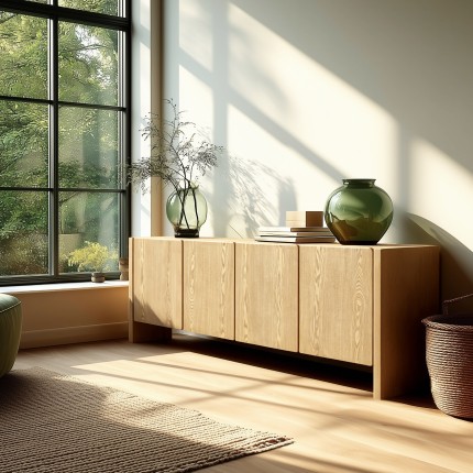 Buffet couleur naturelle avec 4 portes | Meubles Macabane