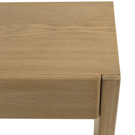 3-drawer console table with rounded design in a natural finish | Macabane Furniture