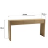 Consola 3 cajones diseño redondeado color natural | Muebles Macabane