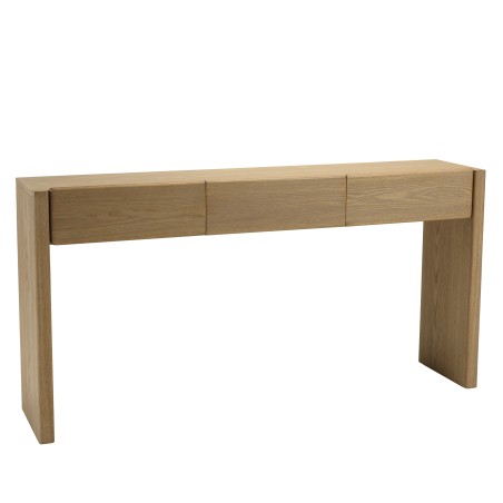 Consola 3 cajones diseño redondeado color natural | Muebles Macabane