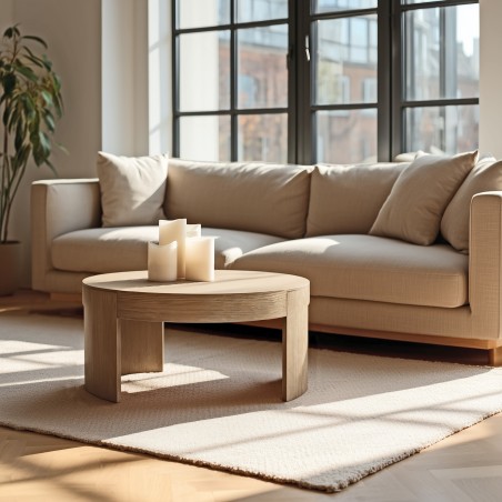 Runder Couchtisch naturfarben | Macabane Möbel