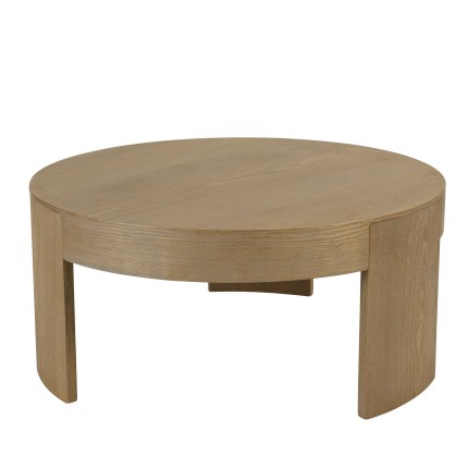 Round coffee table in natural finish | Macabane Furniture