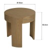 Round side table in natural-coloured wood | Macabane Furniture