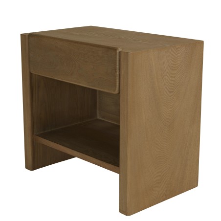 Natural-coloured wooden bedside table - Macabane Furniture