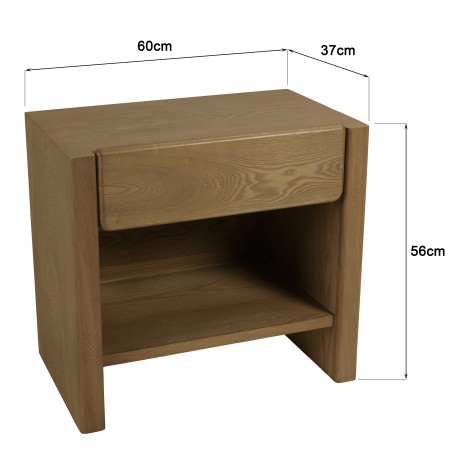 Nachtkastje van naturelkleurig hout - Macabane Meubelen