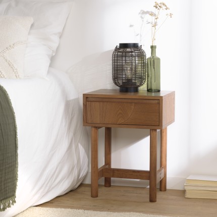 Wooden bedside table with rounded design | Macabane Furniture