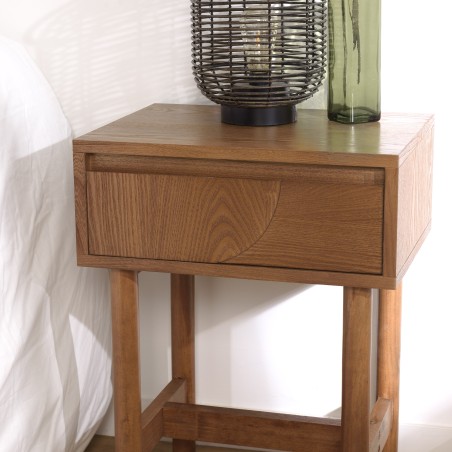 Wooden bedside table with rounded design | Macabane Furniture