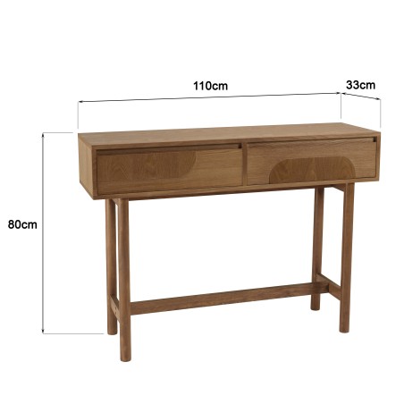 Consolle in legno color naturale 2 cassetti - Mobili Macabane