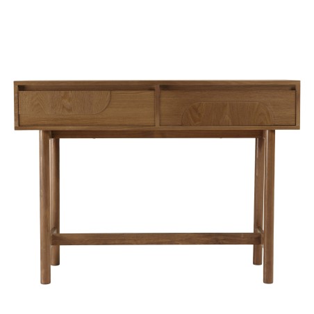 Natural-coloured wooden console table with 2 drawers - Macabane Furniture