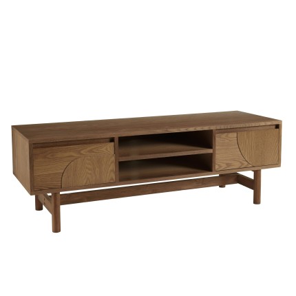 Natural-coloured TV stand with rounded design | Macabane Furniture