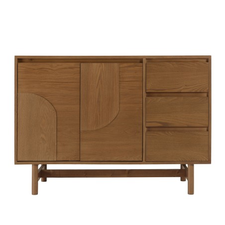 Natural-coloured wooden sideboard with 3 drawers | Macabane Furniture