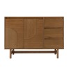 Natural-coloured wooden sideboard with 3 drawers | Macabane Furniture