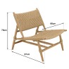 SECOND-HAND - Set of 2 teak and rattan garden lounge chairs with a textured finish