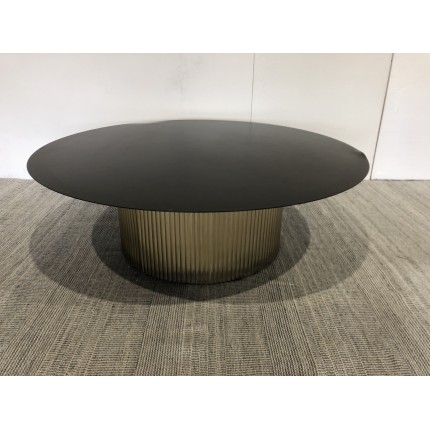 Table basse ronde 110x110cm plateau en fer noir | Seconde vie