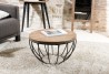 SECOND-HAND - Coffee table with 60x60cm top made from recycled teak and black metal
