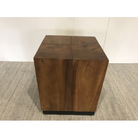 SECONDE HAND - Square Side Table 38x38cm Suar Wood with Black Base
