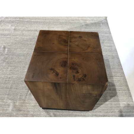 SECONDE HAND - Square Side Table 38x38cm Suar Wood with Black Base