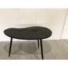 SECONDE MAIN - Table d’appoint ovoïde plateau texturé noir mat pieds fer noir