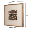 SECOND HAND - Wall decoration in recycled pine with geometric patterns, 62 x 62 cm