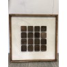 SECOND HAND - Wall decoration in recycled pine with geometric patterns, 62 x 62 cm