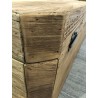SECOND HAND - Brown storage chest, recycled pine with black metal handles