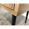 CHARLIE Brown Bedside Table with Cane Effect Drawer
