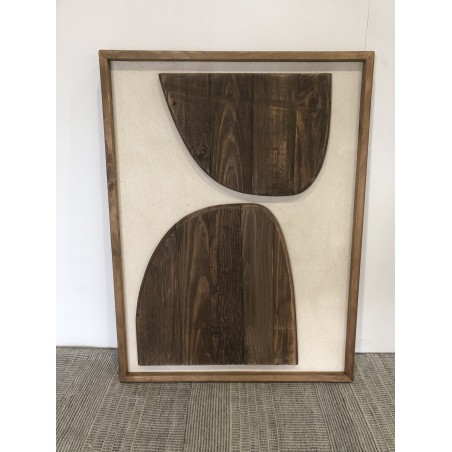 Wall decoration 62x82cm shapes on white background Recycled pine | Second-hand