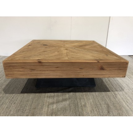 Table basse carrée bois Pin recyclé | SECONDE VIE