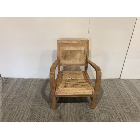 Second Hand -  Light Brown Mindi Armchair with Cane Seat