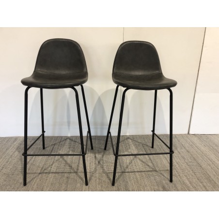 TOM - Set of 2 Anthracite John Bar Stools