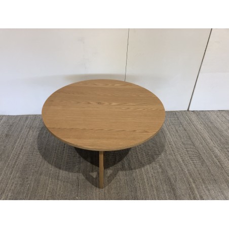 Table basse ronde D80 décor et chêne naturel pied ajouré - Seconde Main