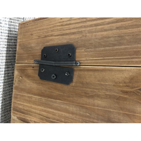 SECOND HAND - Brown storage chest, recycled pine with black metal handles
