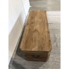 SECOND HAND - Brown storage chest, recycled pine with black metal handles