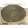 Table basse ronde 120x120cm en fer noir et bordure dorée | SECONDE MAIN