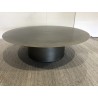Round coffee table 120x120cm in black iron with gold trim | SECOND-HAND
