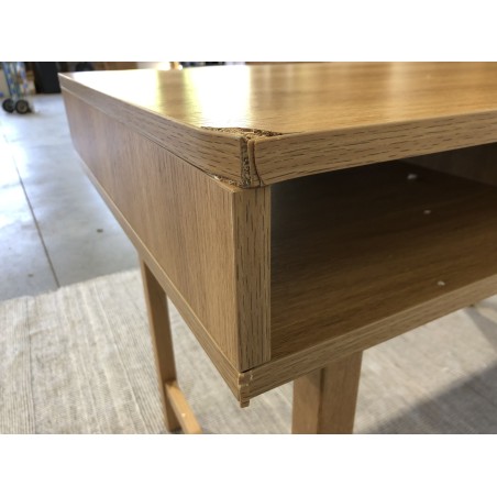 Bureau couleur naturelle 1 tiroir décor motif arrondi 1 niche - Seconde Main