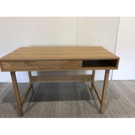 Bureau couleur naturelle 1 tiroir décor motif arrondi 1 niche - Seconde Main