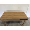 Natural colour desk with 1 drawer, rounded pattern decoration and 1 niche - ETHAN