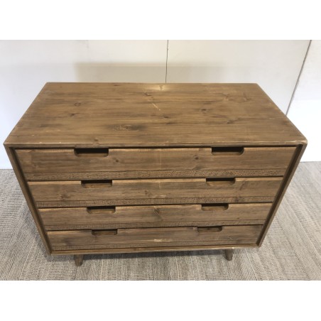 Brown wood chest of drawers with 4 drawers | SECOND-HAND