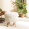 Tabouret rond en peau de mouton 40x40cm - Seconde Main