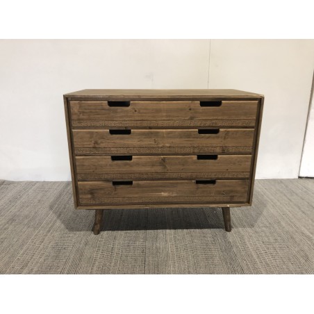 Commode bois marron 4 tiroirs | SECONDE MAIN