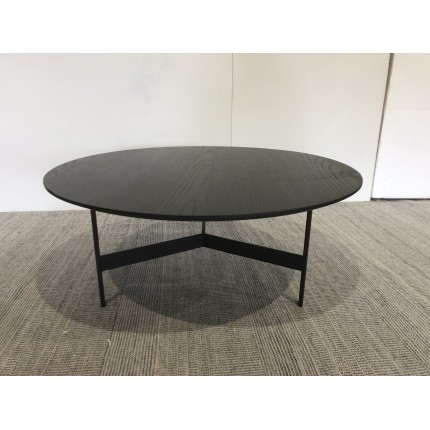 Table basse noire 78x78cm piètement métal| Seconde Main