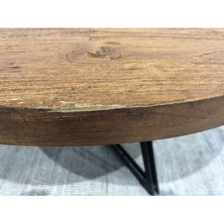 SIXTINE round coffee table, 75x75cm, recycled teak – Second-hand