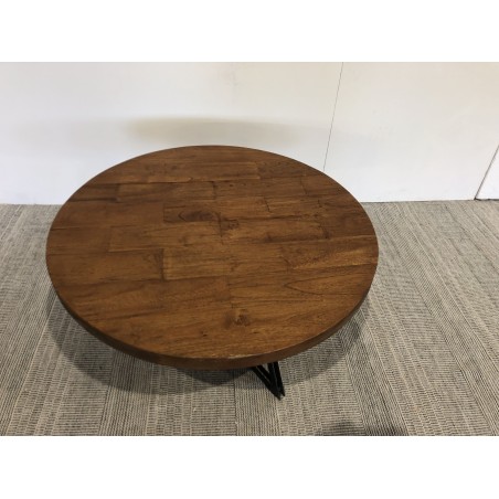 SIXTINE round coffee table, 75x75cm, recycled teak – Second-hand