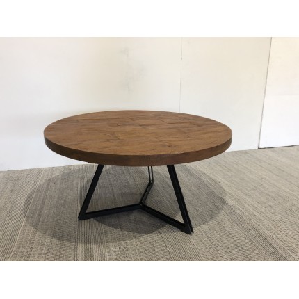 Table basse ronde SIXTINE 75x75cm teck recyclé - Seconde Main