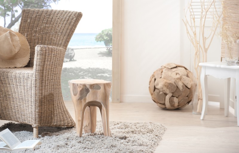 WALLY Round Stool - Teak Wood - 30 x 30 cm - Natural Brown WALLY Round Stool - Teak Wood - 30 x 30 cm - Natural Brown
