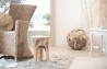 Tabouret rond WALLY en bois de teck naturel
