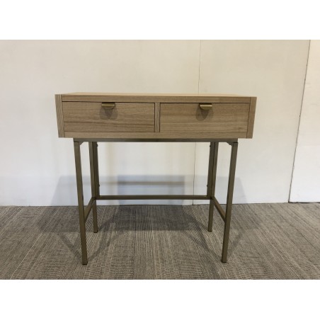 Wooden console table with gold metal legs | Second-hand