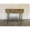 Wooden console table with gold metal legs | Second-hand